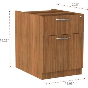 Archivador de pedestal colgante Alera Valencia Series Modern Walnut con 2 cajones, caja izquierda/derecha, para archivos legales/letter, 15.63 x 20.5 pulgadas - Product Image 2