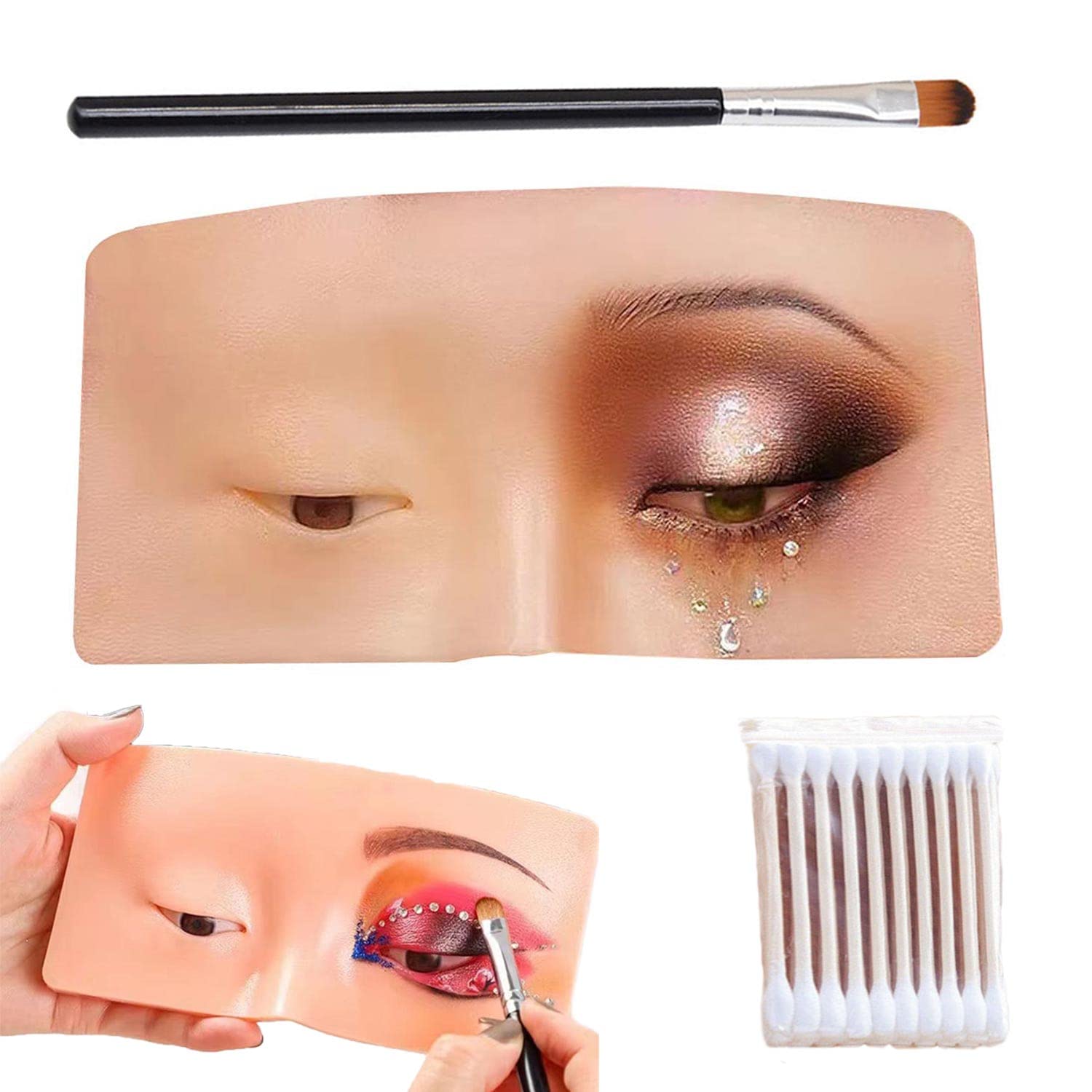 Kingworth, оптовая продажа, 3D Реалистичная тренировочная силиконовая доска для практики макияжа глаз