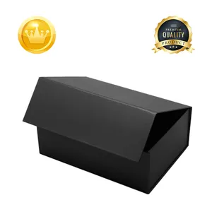 HENGXING Custom design cardboard black magnetic gift box with magnet boxes for gift pack foldable gift magnetic box