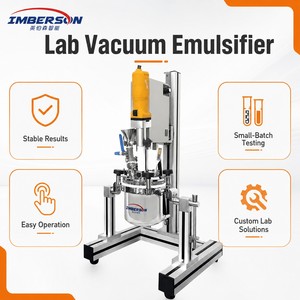 Homogénéisateur de laboratoire de table 1L 5L à vide avec levage hydraulique, homogénéisation par circulation du bas, <span class=keywords><strong>mini</strong></span>-machine de traitement de crème pour laboratoire - Product Image 1