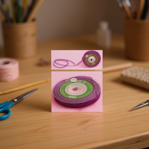 Nastro in garza Ilan 1 cm 35 Y viola per artigianato - Product Image 3