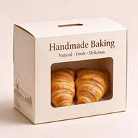 Boîte à pâtisserie avec poignée de qualité alimentaire, logo personnalisé, boîte d'emballage pour pain avec fenêtre en PVC