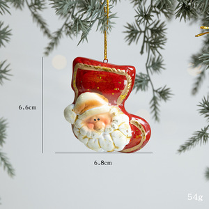 Navidad pintada cerámica roja Papá Noel colgante estilo Vintage árbol <span class=keywords><strong>de</strong></span> Navidad decoración <span class=keywords><strong>de</strong></span> cerámica - Product Image 6