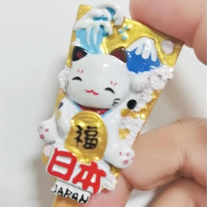 Aimant de réfrigérateur WeiVista <span class=keywords><strong>en</strong></span> résine Japan Lucky Cat avec motif <span class=keywords><strong>fleur</strong></span> de <span class=keywords><strong>cerisier</strong></span> et <span class=keywords><strong>mont</strong></span> <span class=keywords><strong>Fuji</strong></span> pour fournisseur de souvenirs de voyage - Product Image 3