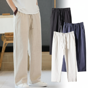 Pantaloni estivi in lino fresco abito Casual pantaloni da uomo pantaloni da ghiaccio - Product Image 1