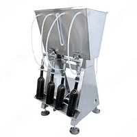 Machines de remplissage semi-automatiques à 4 têtes par gravité pour bouteilles d'eau avec pompe d'alimentation, machines de remplissage de vin liquide
