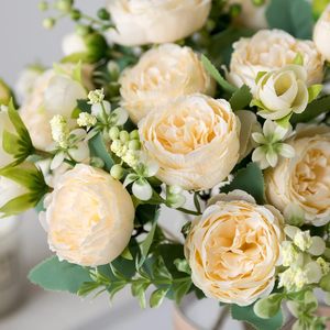 Fleurs artificielles de pivoine champagne, fleurs de pivoine en soie, bouquets pour mariage, centre de table, arrangement floral - Product Image 2