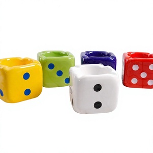 Colorful High Quality Custom Modern Smokeless Dice <b>Ceramic</b> <b>Ashtray</b> Thickened Glazed Stain Resistant Easy Clean Novelty Wholesale - Product Image 4