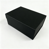 Boîte rigide pliable en carton noir mat de luxe avec logo personnalisé, fermeture magnétique, boîte cadeau en papier pour les petites entreprises
