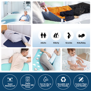 Protector de Cama Impermeable Superabsorbente de 4 Capas con Alas Encajables, Lavable y Reutilizable, Directo de Fábrica, para Adultos, Novedad 2026 - Product Image 5