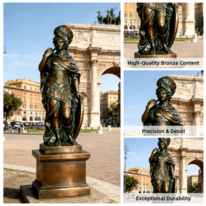 Statue en bronze personnalisée d'Athéna, déesse <span class=keywords><strong>grecque</strong></span> antique, avec un casque et un bouclier, pour la décoration intérieure et extérieure - Product Image 4