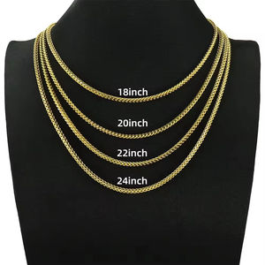 สร้อยคอแฟชั่นผู้ชาย สไตล์ฮิปฮอป ชุบทอง 18K แบบสั่งทำได้  พร้อมจี้ห้อยโซ่สแตนเลสสุดเทรนดี้ สำหรับธุรกิจดรอปชิป - Product Image 2