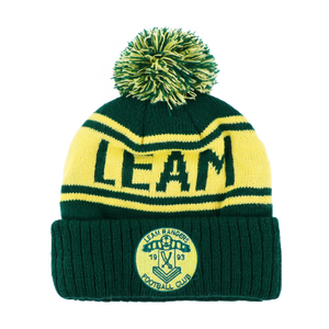 Qianzun Tùy Chỉnh Riêng Của Bạn Logo 100% Acrylic Lông Cừu Lót Pom Pom Beanie Hat Thêu Thư Mô Hình Jacquard Bobble Hat - Product Image 4