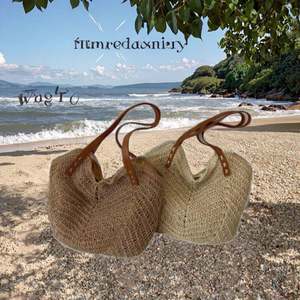 Custom Logo Handmade Rope Woven Tote <b>Bag</b> <b>Strap</b> NaturWomen Picnic <b>Bag</b> Beach Vacation Handbag Strandtasche Straw Basket - Product Image 3