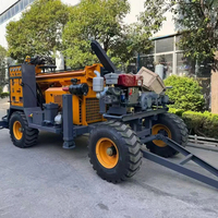 Foreuse de puits d'eau sur roues QY260, profondeur 260 m, machine de forage pneumatique DTH avec treuil de 15 kN