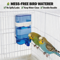 Distributeur d'eau automatique pour oiseaux, mangeoire suspendue transparente pour petits perroquets, canaris, calopsites, pigeons, accessoires pour cage à animaux