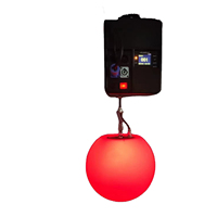 Boule cinétique LED à matrice de points contrôlables, 25 cm, RGBW, avec dispositif de levage par treuil