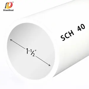 DIANHUAI pipa PVC ASTM/GB/DIN Schedule 40 80 4 6 8 10 inci diameter pipa pvc