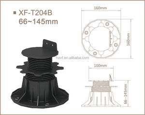 Pies de plástico ajustables Parcela de cubierta Elevada WPC Decking Float Pedestal de piso de 65-145mm - Product Image 3