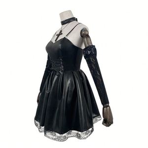 Classique Halloween Film Costume Death Note Cosplay <span class=keywords><strong>Misa</strong></span> <span class=keywords><strong>Amane</strong></span> Robe Noire avec Costume Cape Leggings Jupe Composants - Product Image 4