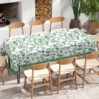 Nappe écologique imprimée feuilles d'eucalyptus nordiques pour salon moderne et bureau