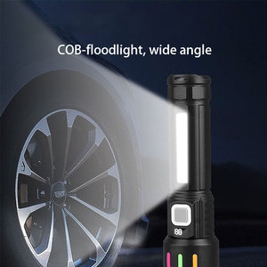 <span class=keywords><strong>Linterna</strong></span> <span class=keywords><strong>de</strong></span> Exterior Recargable, Impermeable, Súper Brillante, Portátil, Telescópica, con Zoom, Luz Lateral COB, Luz <span class=keywords><strong>de</strong></span> Advertencia Roja, Blanca y Azul - Product Image 3