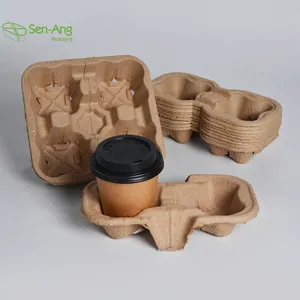 Senang02, новый продукт, поднос для напитков, кофе, 2, 4, 6 чашек, одноразовая картонная переноска с ручкой, горячая бумажная чашка
