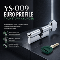 Cylindre de serrure de porte en laiton Euro personnalisé, homologué EN1303, résistant au feu, avec clés