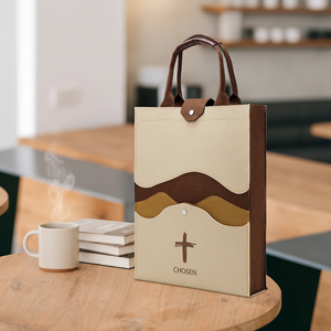Low Price Durable Large Capacity <b>Foldable</b> Felt Cover Compact Protective Church Bible <b>Bag</b> Polyester Lining Customizable Unisex - Product Image 1