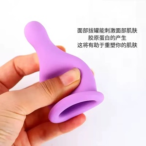 Ventouses de massage en silicone bleu doux pour thérapie par ventouses, outil de massage par aspiration sous vide pour le soin de la peau du visage et du corps, soulagement de la douleur, OEM disponible - Product Image 4