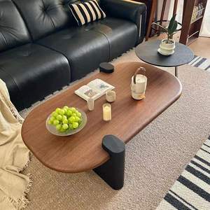 Mesa de Centro Nórdica de Diseño Moderno, de Alta Gama, para Sala de Estar, Ovalada, de Madera, en Oferta - Product Image 5