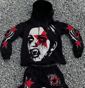 Venta al por mayor Halloween Viernes Negro Mujeres Hombres Sudadera con capucha Pantalones Puff Impresión High Street Hip-hop <span class=keywords><strong>Sudaderas</strong></span> con capucha Sudadera - Product Image 1