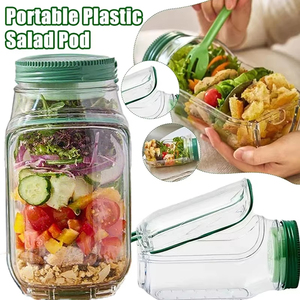 Wholesale Portable <b>Plastic</b> Salad All in One Container Leak Proof Reusable Keep Fresh Bowl - Product Image 3