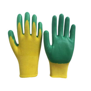 Gants de jardin vert antidérapant paume en caoutchouc respirant dos en maille gris Gants de travail pour le jardinage en plein air - Product Image 2