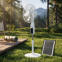 Ventilateur solaire portable Jetsh 16 pouces avec batterie au lithium rechargeable, sortie USB et lumière LED pour usage domestique – Grande promotion