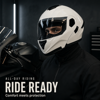 Casque de moto modulaire intégral pour le tourisme en plein air, casque modulaire unisexe, casque intégré inclus pour scooter électrique
