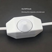 Cordon d'alimentation dimmable avec prise (1,8 m) directement de l'usine ; Disponible avec douille E27 norme UE ou E26 norme US pour lampes de sel.