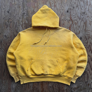 Sweat à capuche pour homme en coton 100% de qualité supérieure, lourd, avec design en strass, lavage à la bombe, OEM, streetwear - Product Image 1