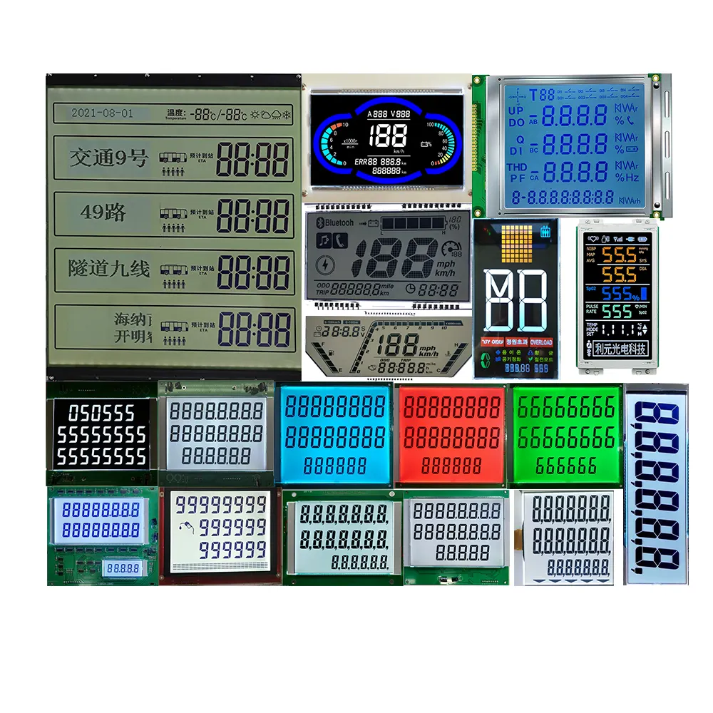 Monochrome segment lcd display custom small lcd display panel manufacturers