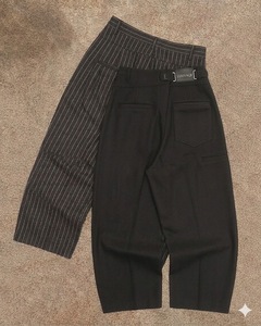 <span class=keywords><strong>Pantalon</strong></span> décontracté plissé ample à rayures fines vintage <span class=keywords><strong>en</strong></span> coton et <span class=keywords><strong>laine</strong></span> coupe droite pour <span class=keywords><strong>homme</strong></span>, style streetwear personnalisé OEM - Product Image 6
