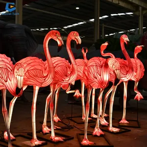 Gtcc27 Zoo động vật đèn lồng không thấm nước LED chiếu sáng Flamingo đèn lồng động vật lễ hội đèn lồng