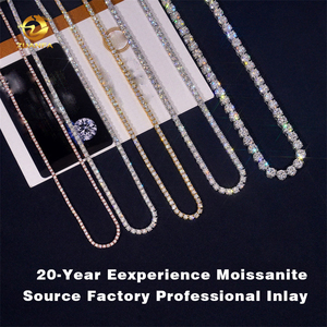 Dây chuyền tennis đá moissanite VVS bạc S925 mạ vàng, đính kim cương lab 2MM 3MM 4MM 5MM, trang sức cao cấp dành cho nam nữ phong cách hip hop - Product Image 5