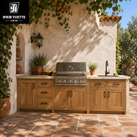 Meuble de cuisine extérieur moderne en MDF, résistant aux intempéries, pour patio, jardin, barbecue et usage en arrière-cour, directement de l'usine