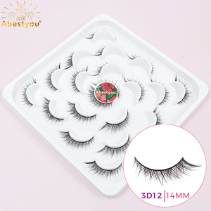 Abestyou 10 pares de pestañas postizas de visón, finas y vaporosas, extensión de pestañas con banda delgada, naturales y voluminosas, de 9 a 18 mm, pestañas falsas en forma de abanico, maquillaje para ojos. - Product Image 6