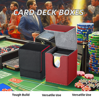 Vente en gros de boîtes de cartes rectangulaires modernes, étui en cuir personnalisé pour cartes UG/Magic/Yugioh/TCG, verrouillage magnétique en aluminium