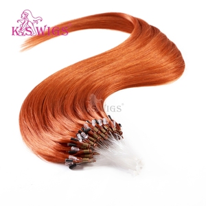 K.SWIGS 350# Copper Red <b>Micro</b> Ring Remy Human Hair Extensions Cuticle Aligned Durable Gentle Reusable Professional Natural Hair - Product Image 3
