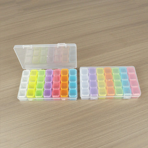 Colorful Plastic <b>Storage</b> <b>Box</b> 28 Compartments Rectangle Covered With Compartments For Jewelry And Nail Tools <b>Small</b> Hardware - Product Image 1