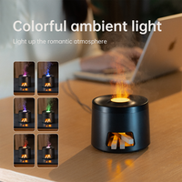 Nouveau diffuseur d'arômes pour cheminée 2026, humidificateur ultrasonique à flamme simulée bois brûlé, électrique, en plastique, pour table, usage domestique, garantie 1 an