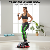 Mini stepper compact en acier BNcompany pour entraînement cardio à domicile avec bandes de résistance – Vente en gros