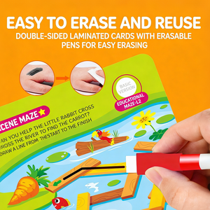 Livre de traçage et de contrôle du stylo pour enfants, jeux de <span class=keywords><strong>labyrinthe</strong></span> gradués, jouets éducatifs pour le développement de la pensée logique - Product Image 4